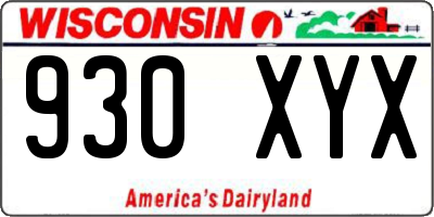 WI license plate 930XYX