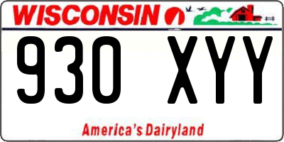 WI license plate 930XYY
