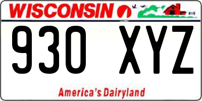 WI license plate 930XYZ