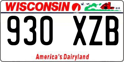 WI license plate 930XZB