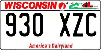 WI license plate 930XZC