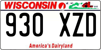 WI license plate 930XZD