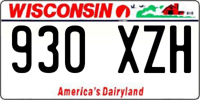WI license plate 930XZH
