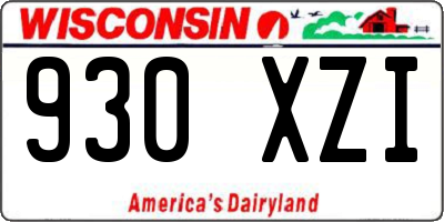 WI license plate 930XZI
