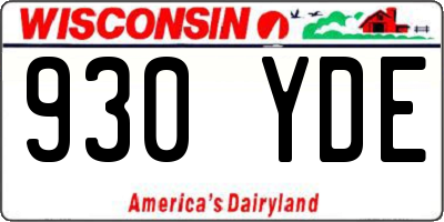 WI license plate 930YDE
