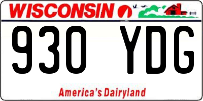 WI license plate 930YDG