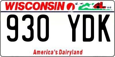 WI license plate 930YDK
