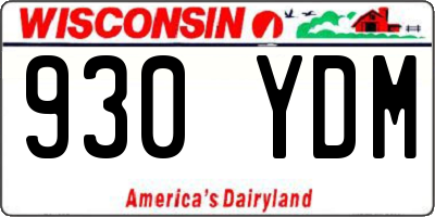 WI license plate 930YDM