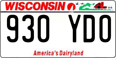 WI license plate 930YDO