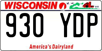 WI license plate 930YDP