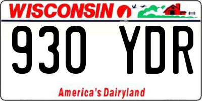 WI license plate 930YDR