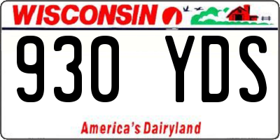 WI license plate 930YDS
