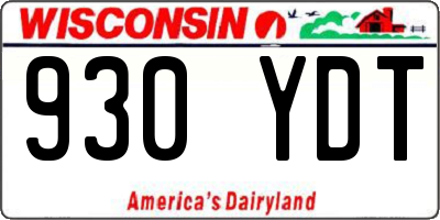 WI license plate 930YDT