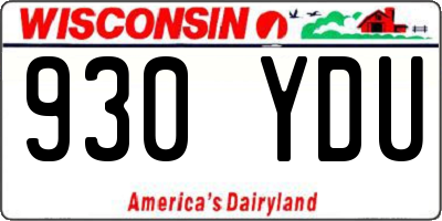 WI license plate 930YDU