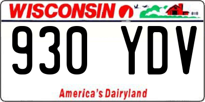 WI license plate 930YDV