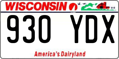 WI license plate 930YDX