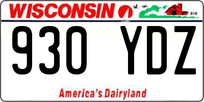 WI license plate 930YDZ