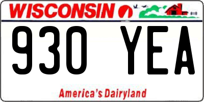 WI license plate 930YEA