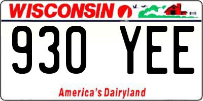WI license plate 930YEE
