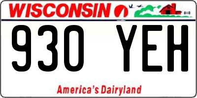 WI license plate 930YEH