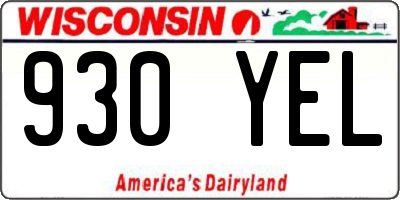 WI license plate 930YEL