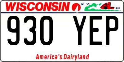 WI license plate 930YEP