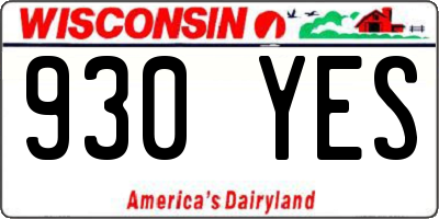WI license plate 930YES
