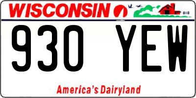 WI license plate 930YEW