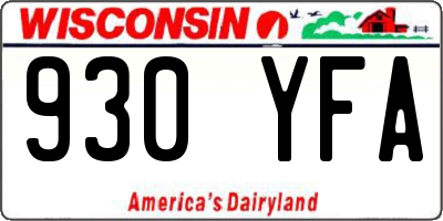 WI license plate 930YFA