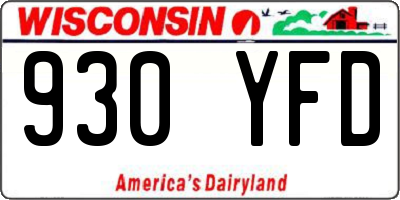 WI license plate 930YFD