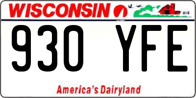WI license plate 930YFE