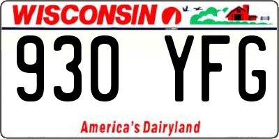WI license plate 930YFG