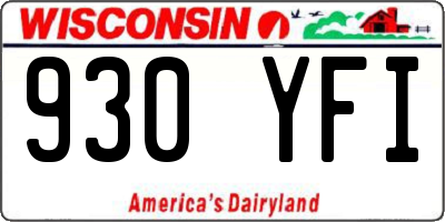 WI license plate 930YFI