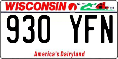 WI license plate 930YFN