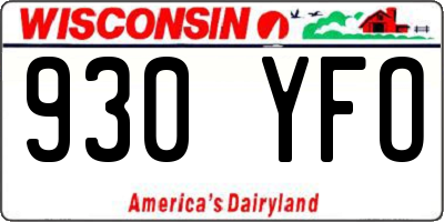 WI license plate 930YFO