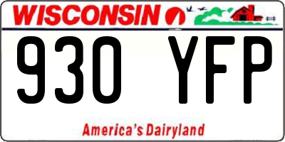 WI license plate 930YFP