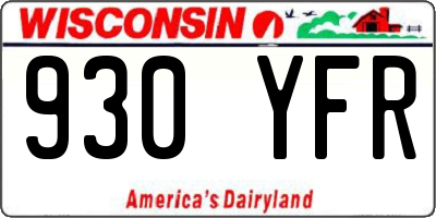 WI license plate 930YFR