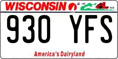 WI license plate 930YFS