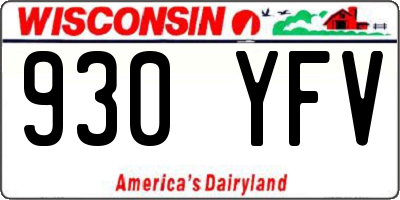 WI license plate 930YFV