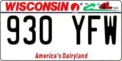 WI license plate 930YFW