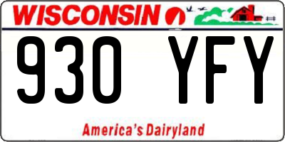 WI license plate 930YFY