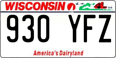 WI license plate 930YFZ