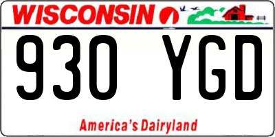 WI license plate 930YGD