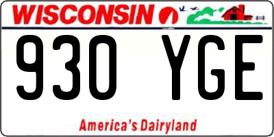WI license plate 930YGE