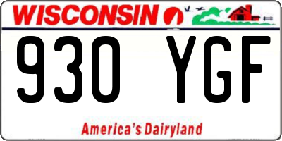 WI license plate 930YGF