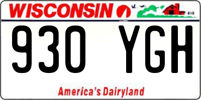 WI license plate 930YGH