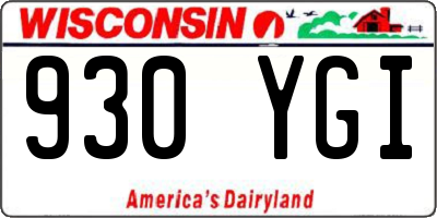 WI license plate 930YGI