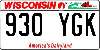 WI license plate 930YGK
