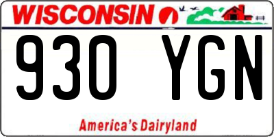 WI license plate 930YGN