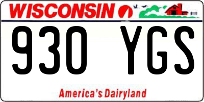 WI license plate 930YGS